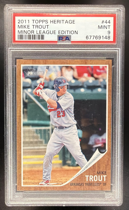 2011 Topps Heritage Minor League Mike Trout #44 RC PSA 9