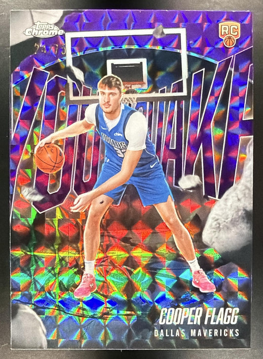 2025 Topps Chrome Cooper Flagg #YQ-1 Youthquake Geometric Purple Refractor /75 RC