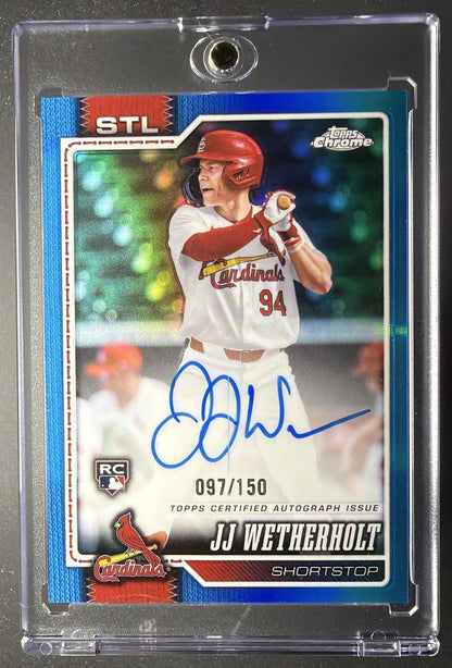 2026 Topps Chrome JJ Wetherholt #RA-JJW Rookie Auto Blue Refractor 97/150 RC
