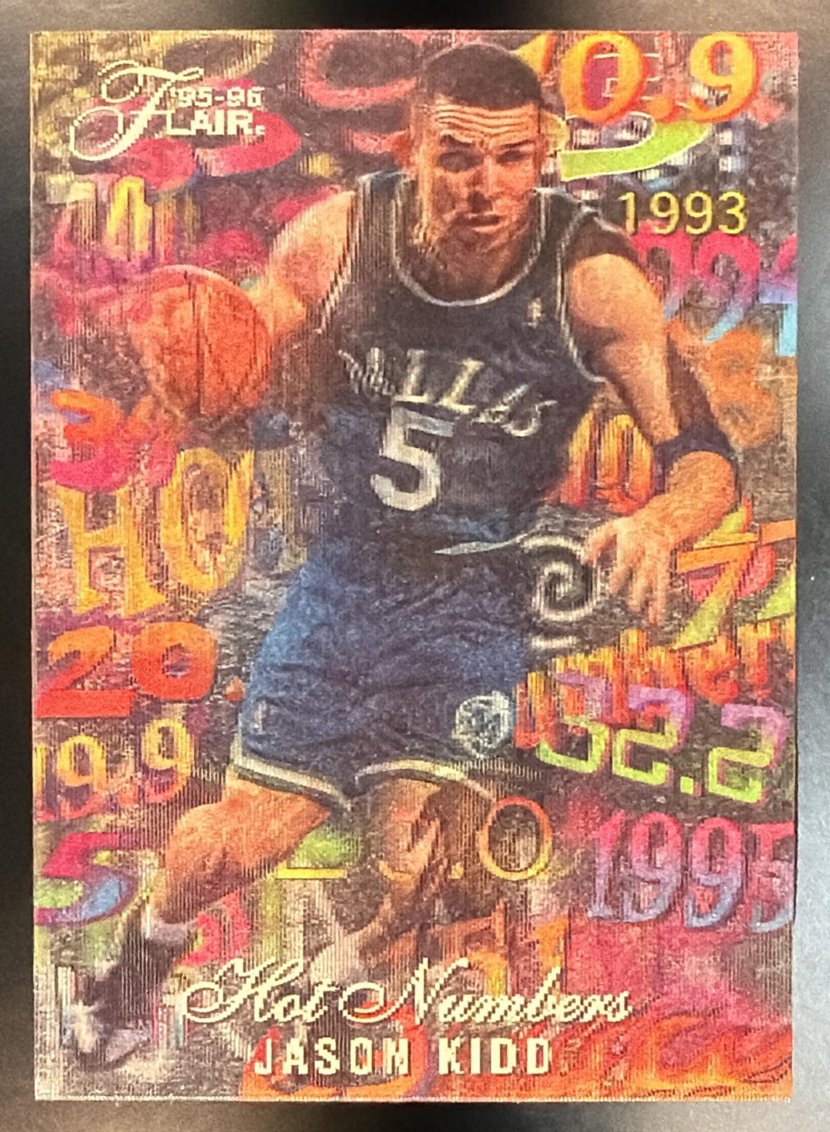 2995-96 Fleer Flair Jason Kidd 6 of 25 Hot Numbers Insert