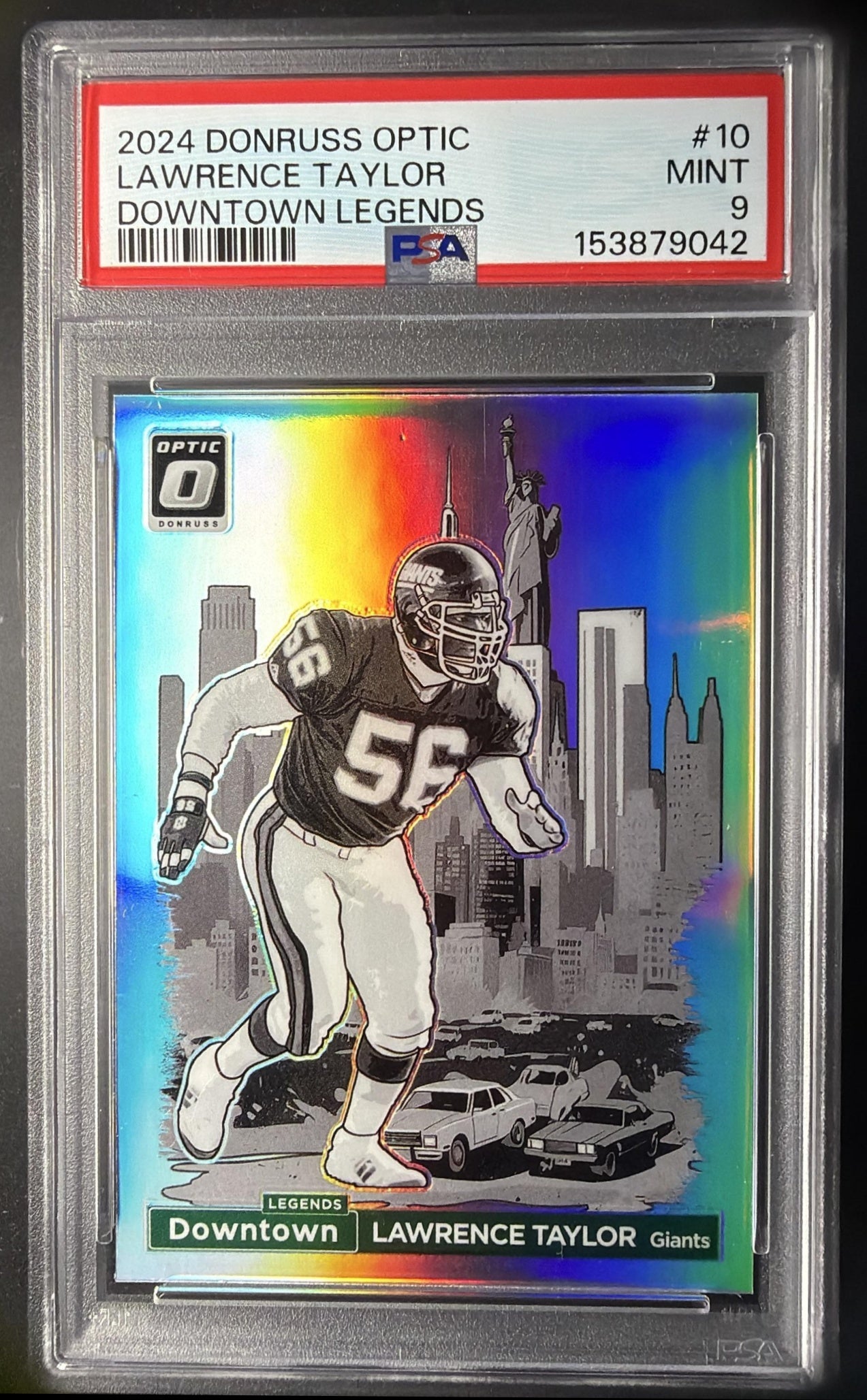 2024 Panini Donruss Optic Lawrence Taylor #10 Downtown Legends SSP PSA 9
