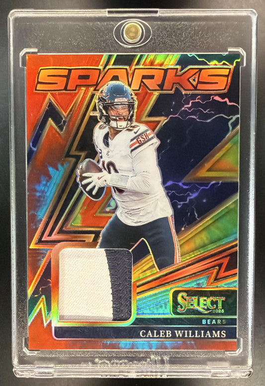 2025 Panini Select Caleb Williams #SPK-CWS Sparks Tie-Dye Prizm 3/25