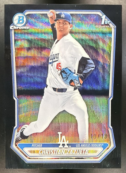2026 Bowman Chrome Christian Zazueta #BCP-159 1st Black Wave Refractor 10/10