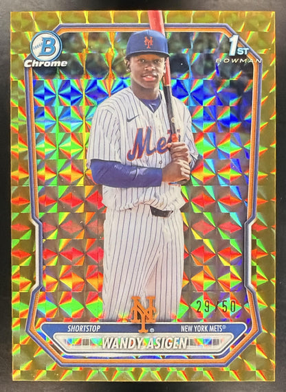 2026 Bowman Chrome Baseball Wandy Asigen 1st Gold Geometric 29/50