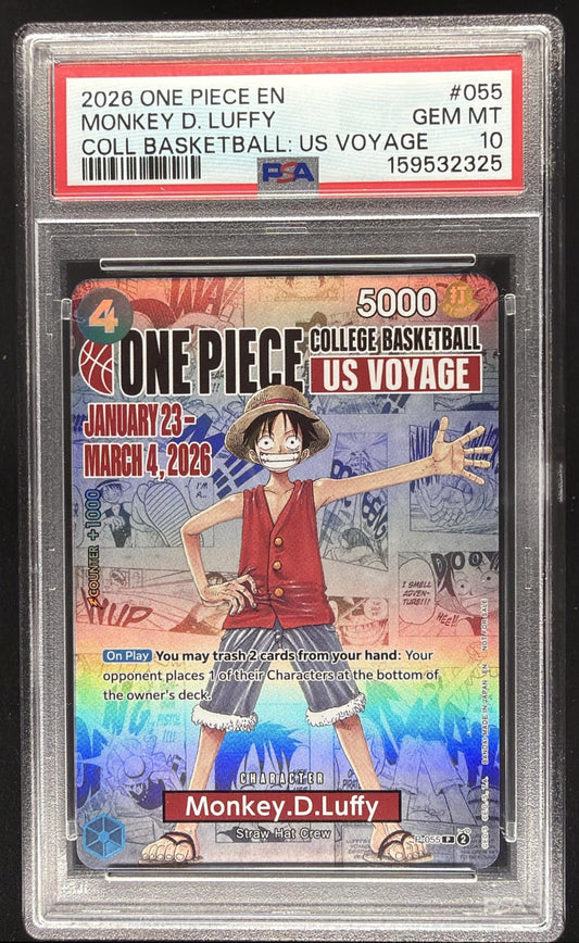 2026 One Piece Monkey D. Luffy Basketball Voyage #055 PSA 10