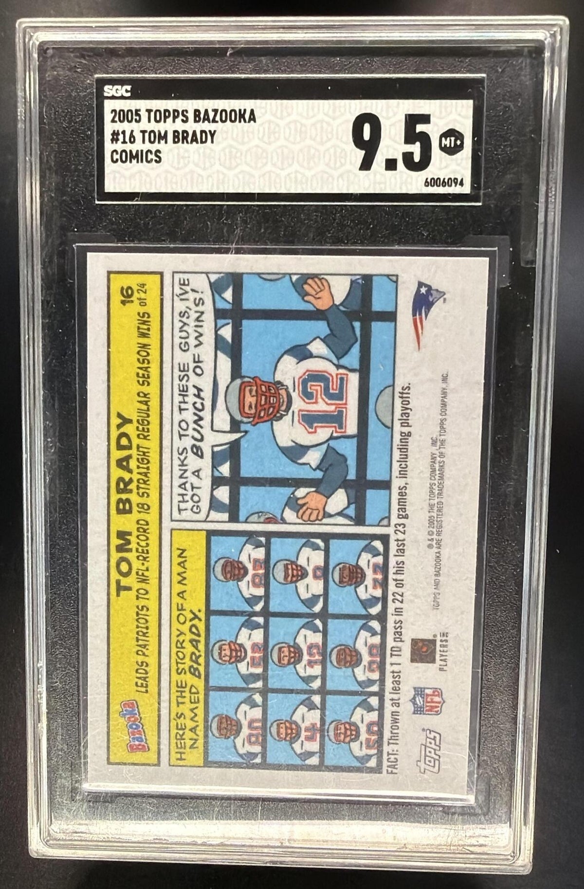 2005 Topps Bazooka Tom Brady #16 Comics SGC 9.5