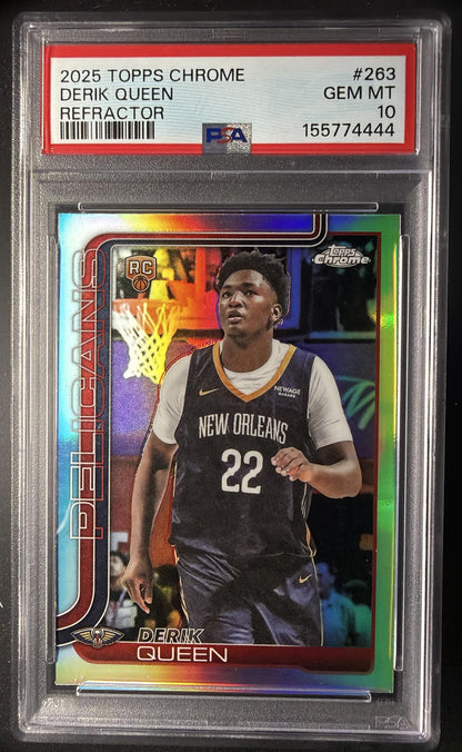 2025-26 Topps Chrome Derik Queen #263 Refractor RC PSA 10