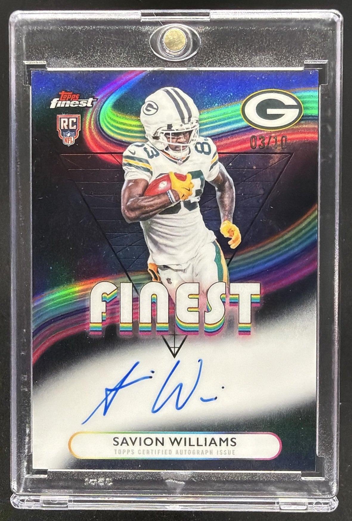 2025 Topps Finest Savion Williams #RFA-SW Rookie Auto Black Refractor 3/10 RC