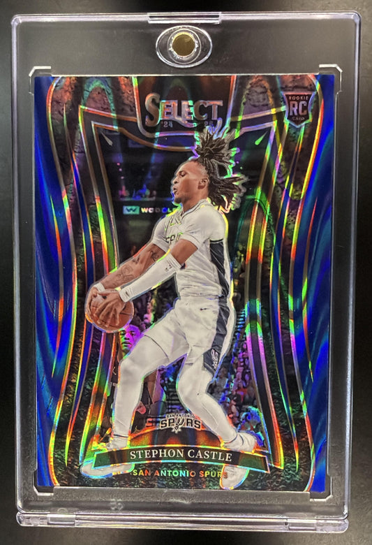 2024-25 Panini Select Stephon Castle #388 Mezzanine Blue Flash Prizm 53/99 RC
