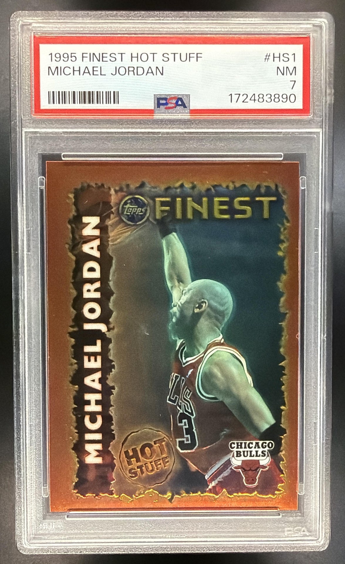 1995-96 Topps Finest Michael Jordan #HS1 Hot Stuff PSA 7