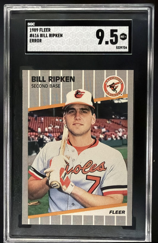 1989 Fleer Bill Ripken #616 FF Error SGC 9.5