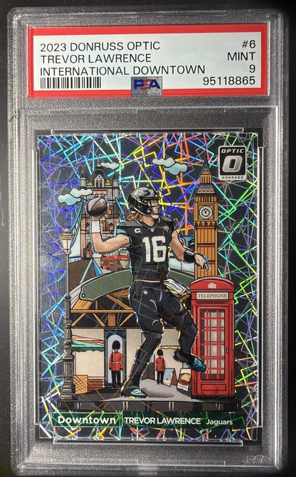 2023 Panini Donruss Optic Trevor Lawrence #6 International Downtown PSA 9