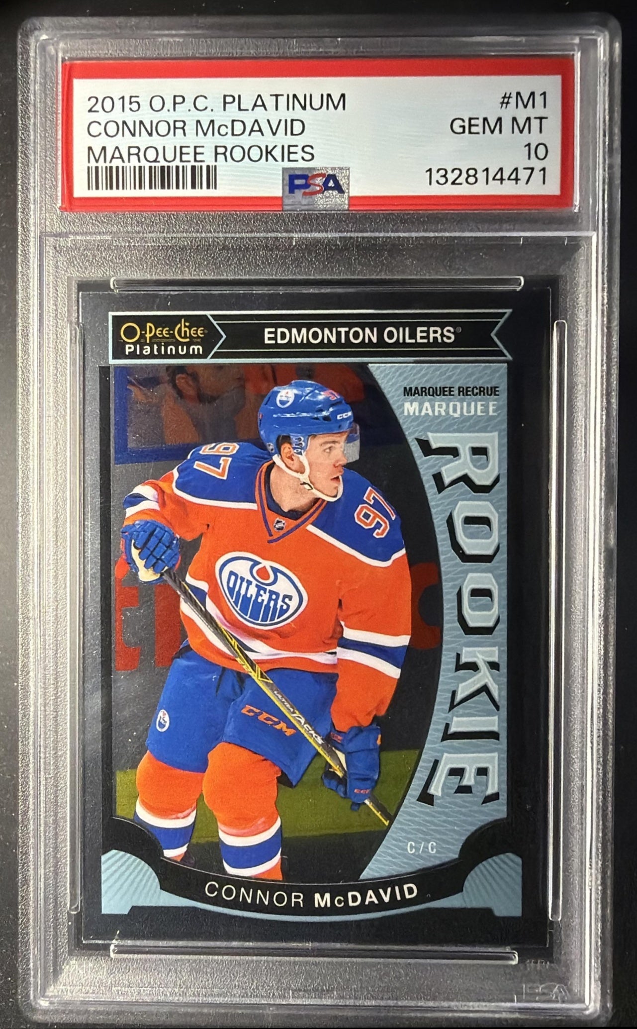 2015-16 O-Pee-Chee Platinum Connor McDavid #M1 Marquee Rookies RC PSA 10