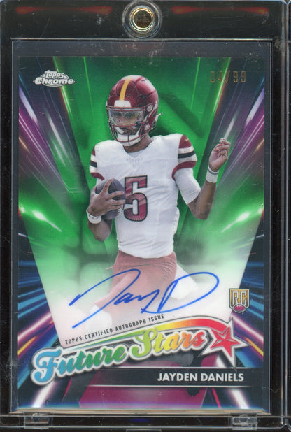 2024 Topps Chrome Jayden Daniels Future Stars Green Auto 04/99