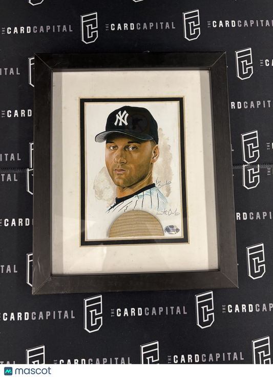 Derek Jeter Game Used Bat 5x7 Artist Print STEINER COA Signed by Derek Jeter