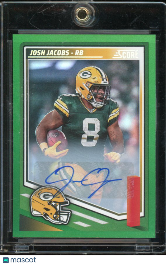 2025 Score Josh Jacobs Green Auto