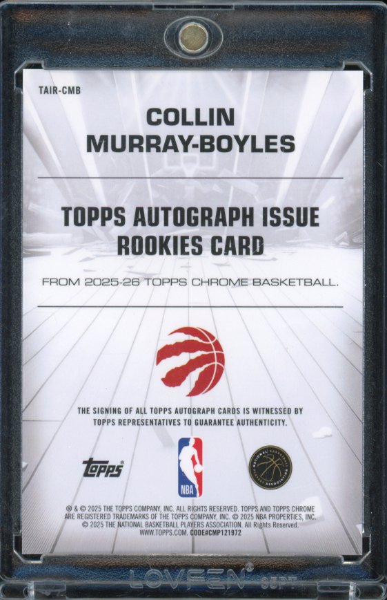 2025-26 Topps Chrome Collin Murray Boyles Green Rookie Auto /99