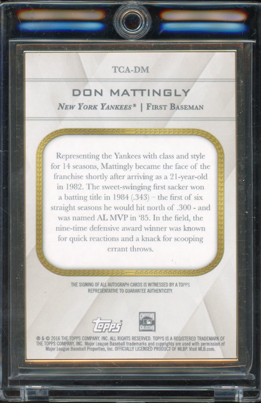 2016 Transcendent Don Mattingly /52 Auto