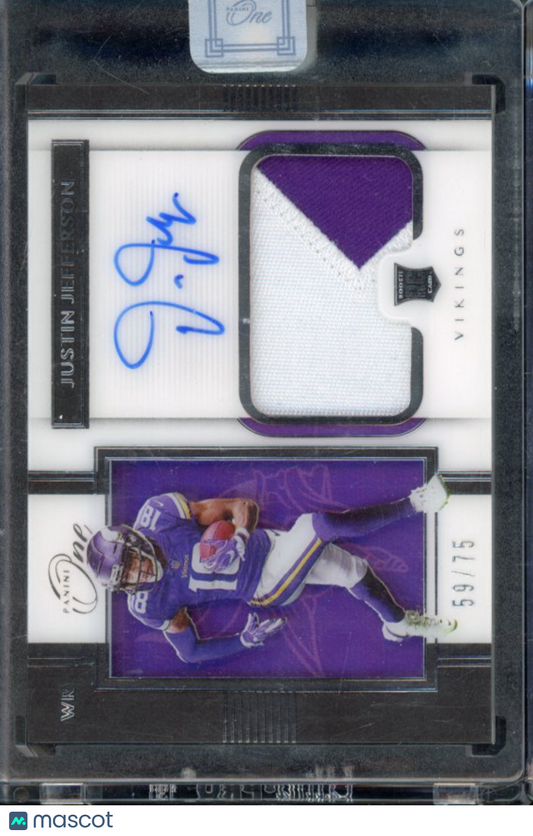 2020 Panini One Justin Jefferson Rookie Patch Auto /75