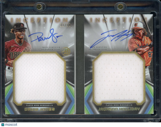 2023 Inception Druw Jones Jackson Holliday Dual Booklet Patch Auto /50