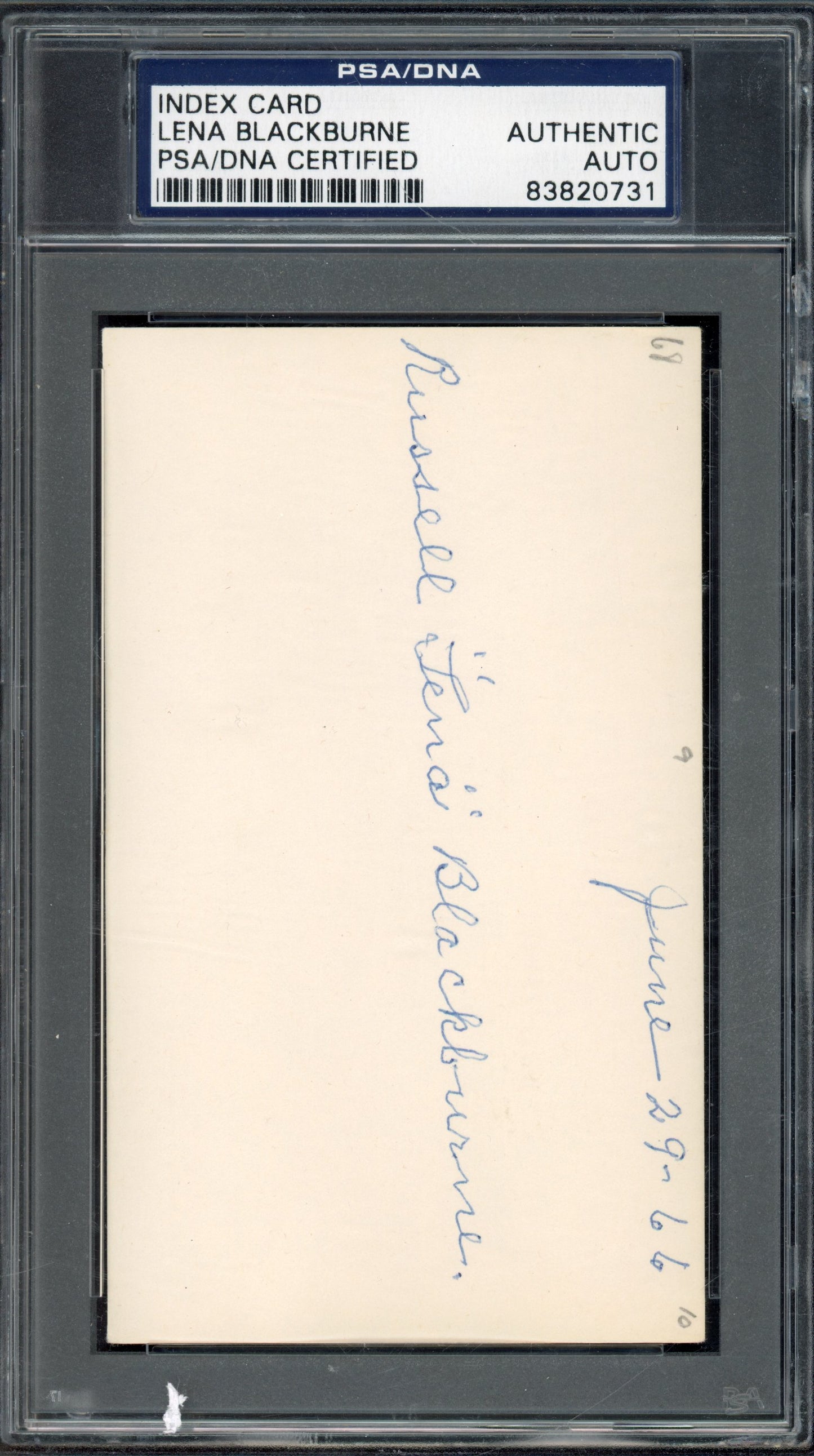 Lena Blackburne PSA/DNA Auto