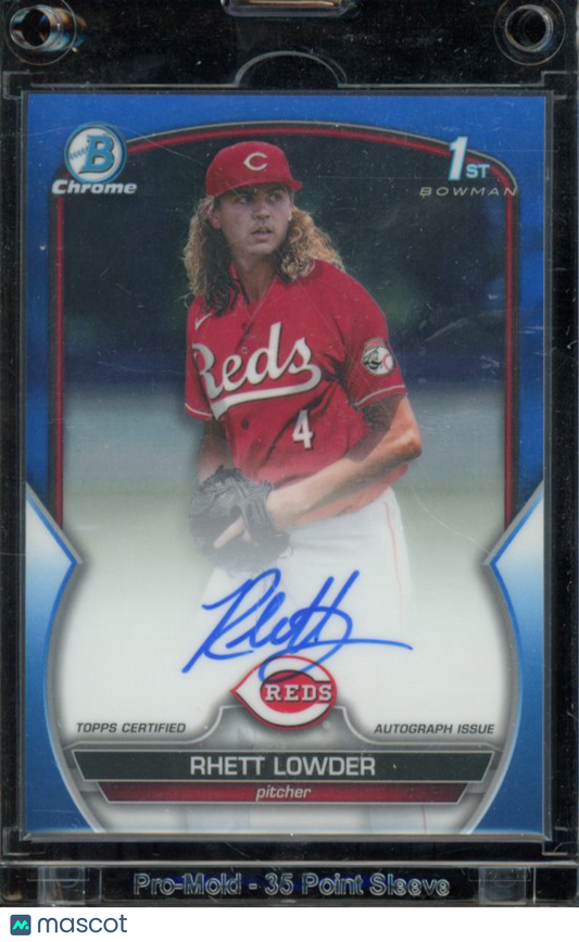 2023 Bowman Chrome Rhett Lowder Blue 1st Auto /150