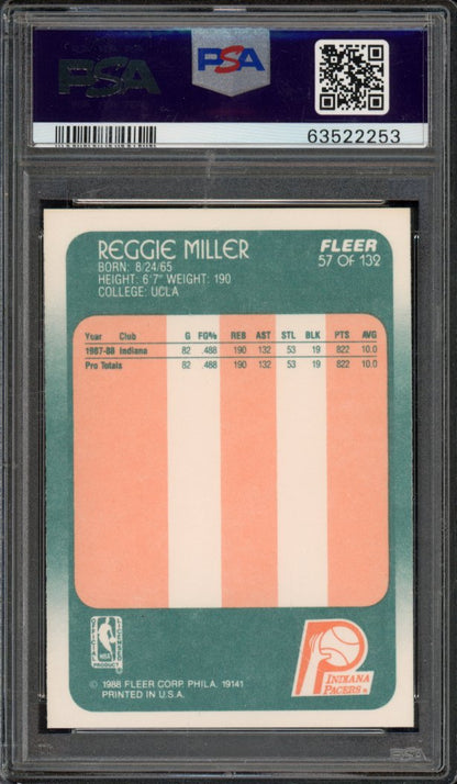 1988-89 Fleer Reggie Miller Rookie PSA 9