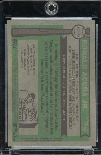 2025 Topps Heritage Ronald Acuna Jr Gold Real One Auto /50