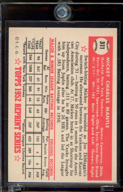 1983 Topps Mickey Mantle 1952 Reprint Rookie