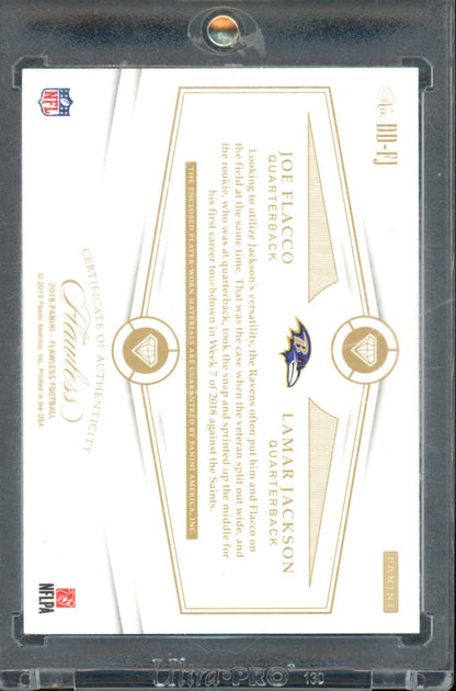 2018 Flawless Lamar Jackson Joe Flacco Rookie Patch /15