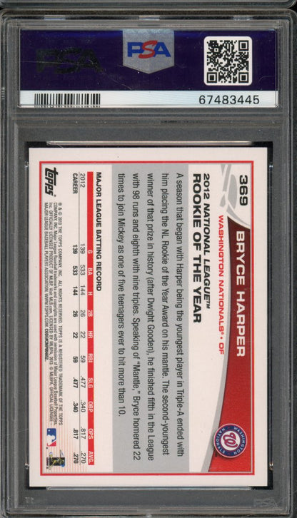 2013 Topps Bryce Harper ROY Silver Slate Blue Sparkle PSA 10