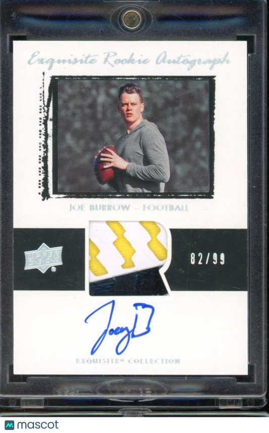 2020 UD Goodwin Exquisite Joe Burrow Rookie Patch Auto /99 03-04 Tribute
