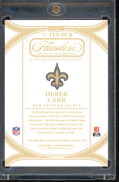 2024 Flawless Derek Carr Sapphire Auto /10