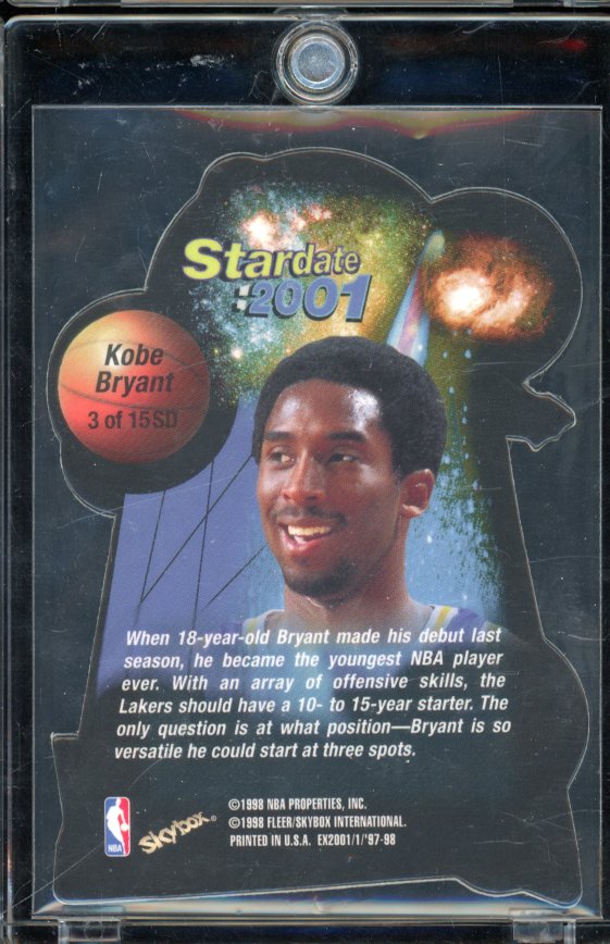 1997-98 Skybox Kobe Bryant Stardate 2001 Die Cut