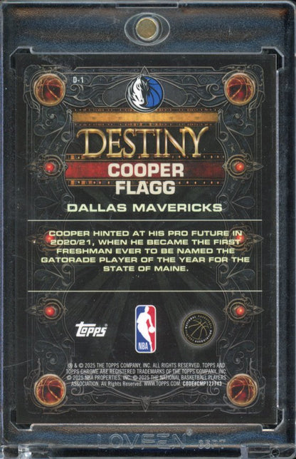 2025-26 Topps Chrome Cooper Flagg Destiny Green /99 Rookie