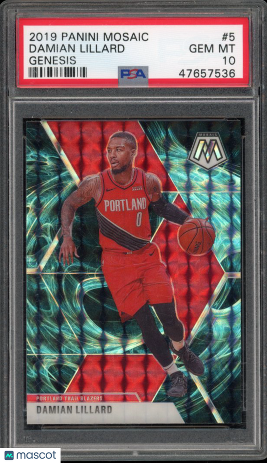 2019-20 Mosaic Damian Lillard Genesis SP PSA 10