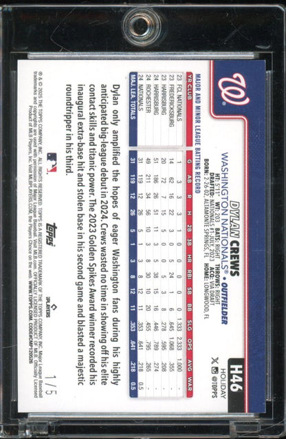 2025 Topps Dylan Crews Holliday Green Rookie /5