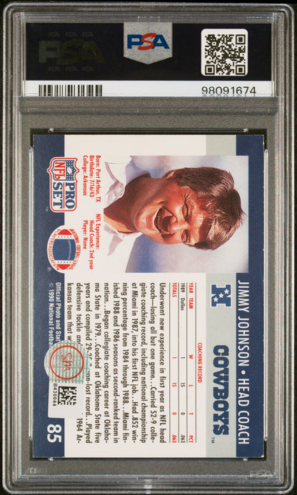 1990 Pro Set Jimmy Johnson IP Auto PSA 10 Authentic