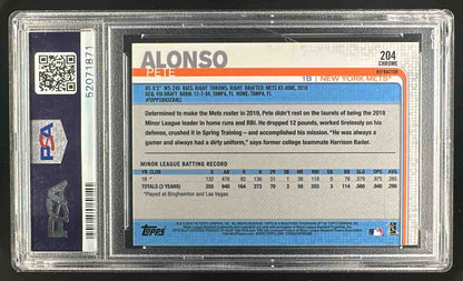 2019 Topps Chrome Pete Alonso #204 X-Fractor RC Mets PSA 10