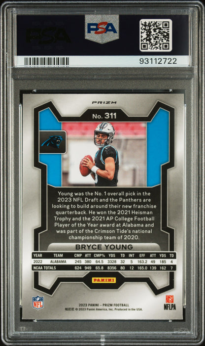2023 Prizm Bryce Young Silver Rookie PSA 10