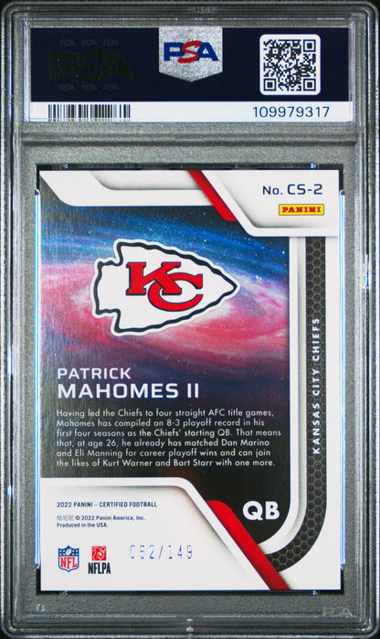 2022 Certified Patrick Mahomes Orange Stars /149 PSA 10