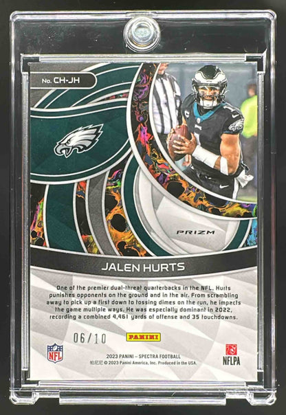2023 Panini Spectra Jalen Hurts #CH-JH Chromatic Interstellar Gold 1/10