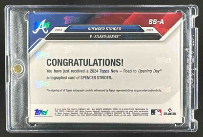 2024 Topps Now Spencer Strider Blue Auto /49