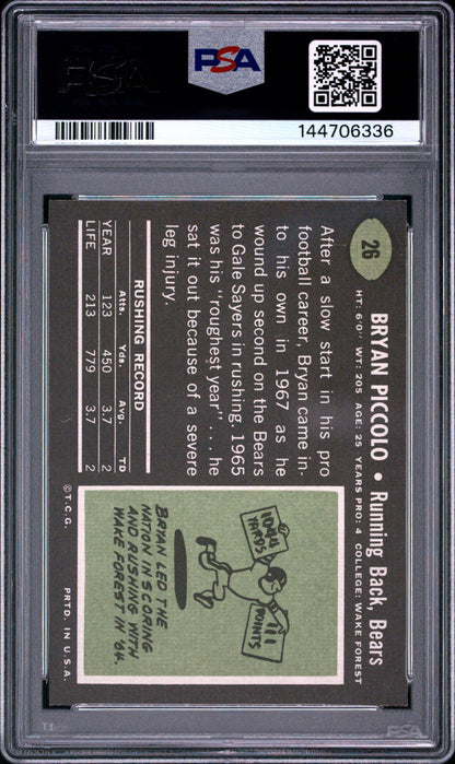 1969 Topps Brian Piccolo #26 RC PSA 4
