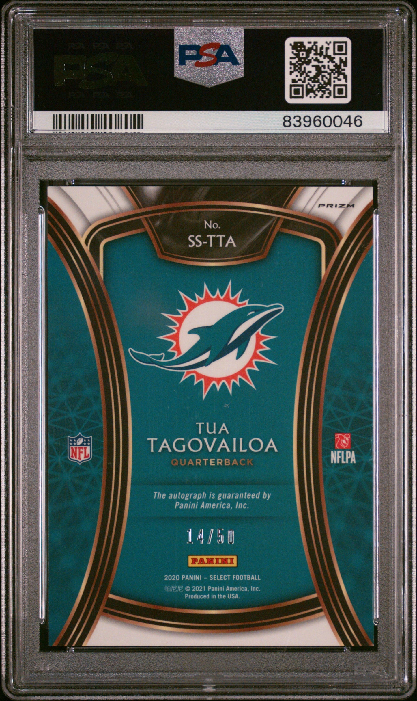 2020 Select Tua Tagovailoa Blue Rookie Auto /50 PSA 9