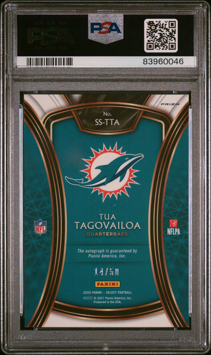 2020 Select Tua Tagovailoa Blue Rookie Auto /50 PSA 9