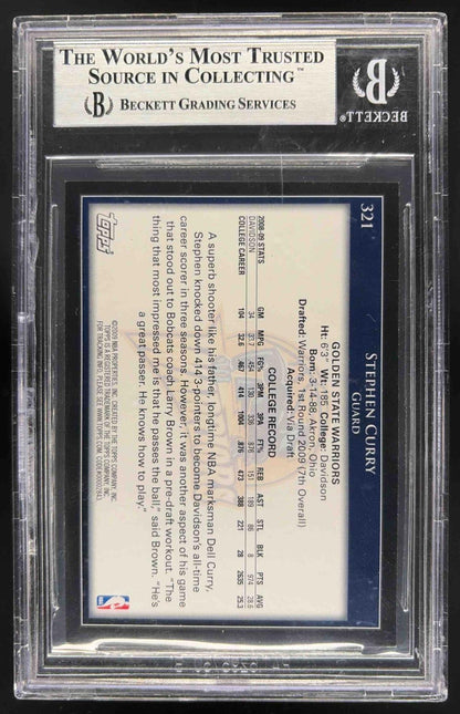 2009-10 Topps Stephen Curry #321 RC BGS 9