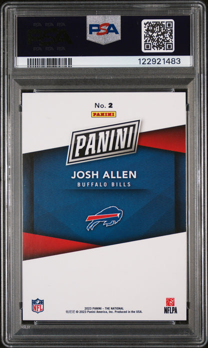 2023 Panini National Convention Silver Josh Allen #2 Gold 5/10 PSA 10