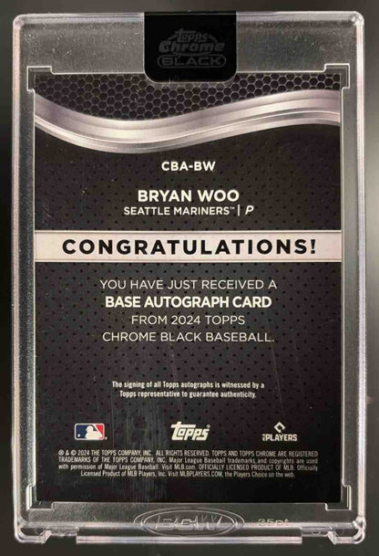 2024 Topps Chrome Black Bryan Woo #CBA-BW Auto RC