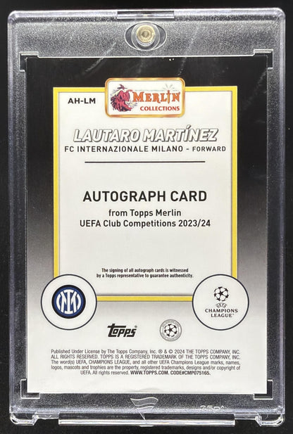 2023 Topps Chrome Merlin UEFA Club Lautaro Martinez #AH-LM Auto Black /10